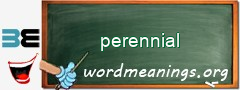 WordMeaning blackboard for perennial